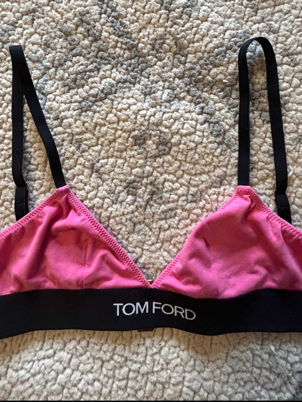 NEW TOM FORD Modal Signature Triangle Bra (Rosebloom) Pink & Black Bralette - Picture 10 of 14